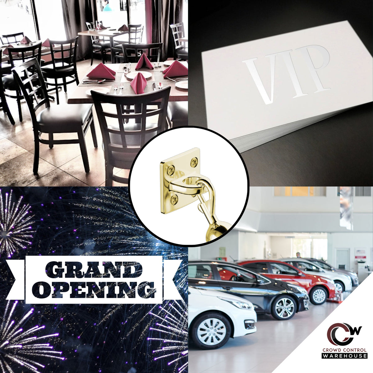 Large Loop (Dual Rope) Wall Plate Receiver for Hanging Ropes - Montour Line - Crowd Control Warehouse