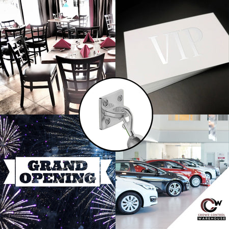 Large Loop (Dual Rope) Wall Plate Receiver for Hanging Ropes - Montour Line - Crowd Control Warehouse