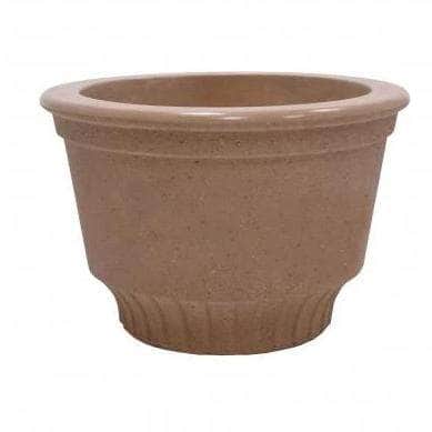 Large Round Custrad Dish Concrete Planter - 30 in. x 20 in. - Crowd Control Warehouse