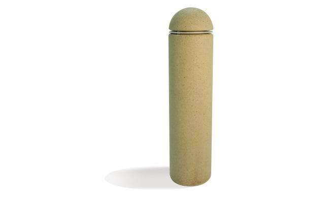 LED Option Cylindrical Bollard with Round Top and Reveal Line - Crowd Control Warehouse