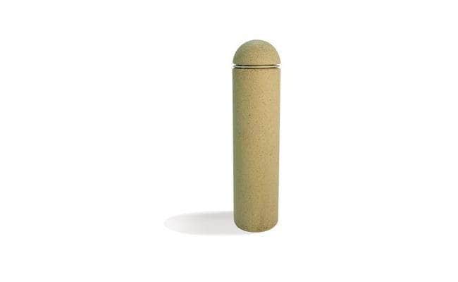 LED Option Cylindrical Bollard with Round Top and Reveal Line - Crowd Control Warehouse