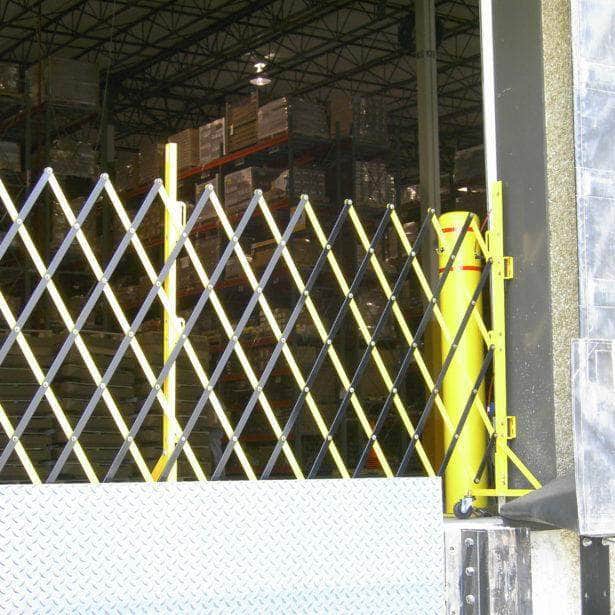 LoadDoX - Guard Folding Loading Dock Gate with Mounting Post - Crowd Control Warehouse