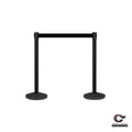 Retractable Belt Barrier Stanchion, Polished Brass Post, 7.5 Ft. Belt - CCW Series RBB-100