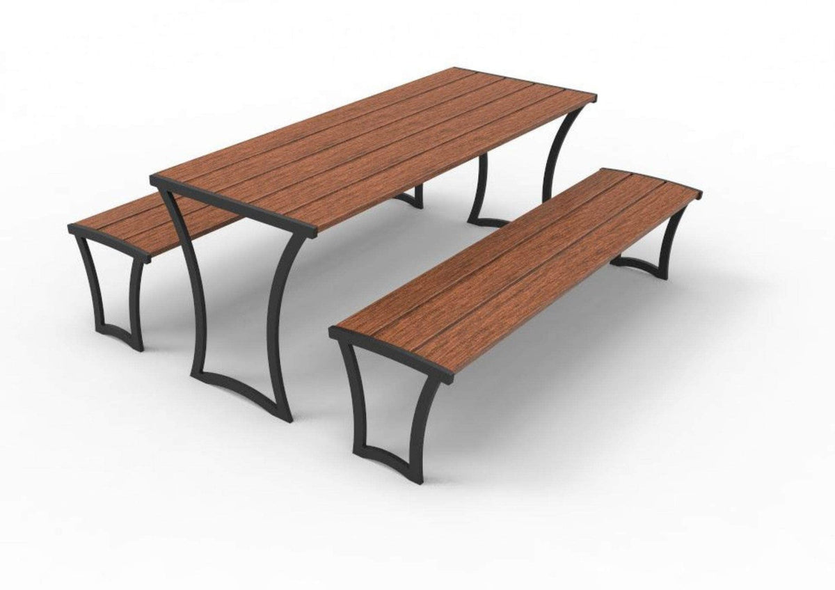 Madison Table with IPE Wood Plank Top - Crowd Control Warehouse