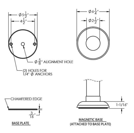 Visiontron Magnetic Mounted Conventional Posts - Urn Top