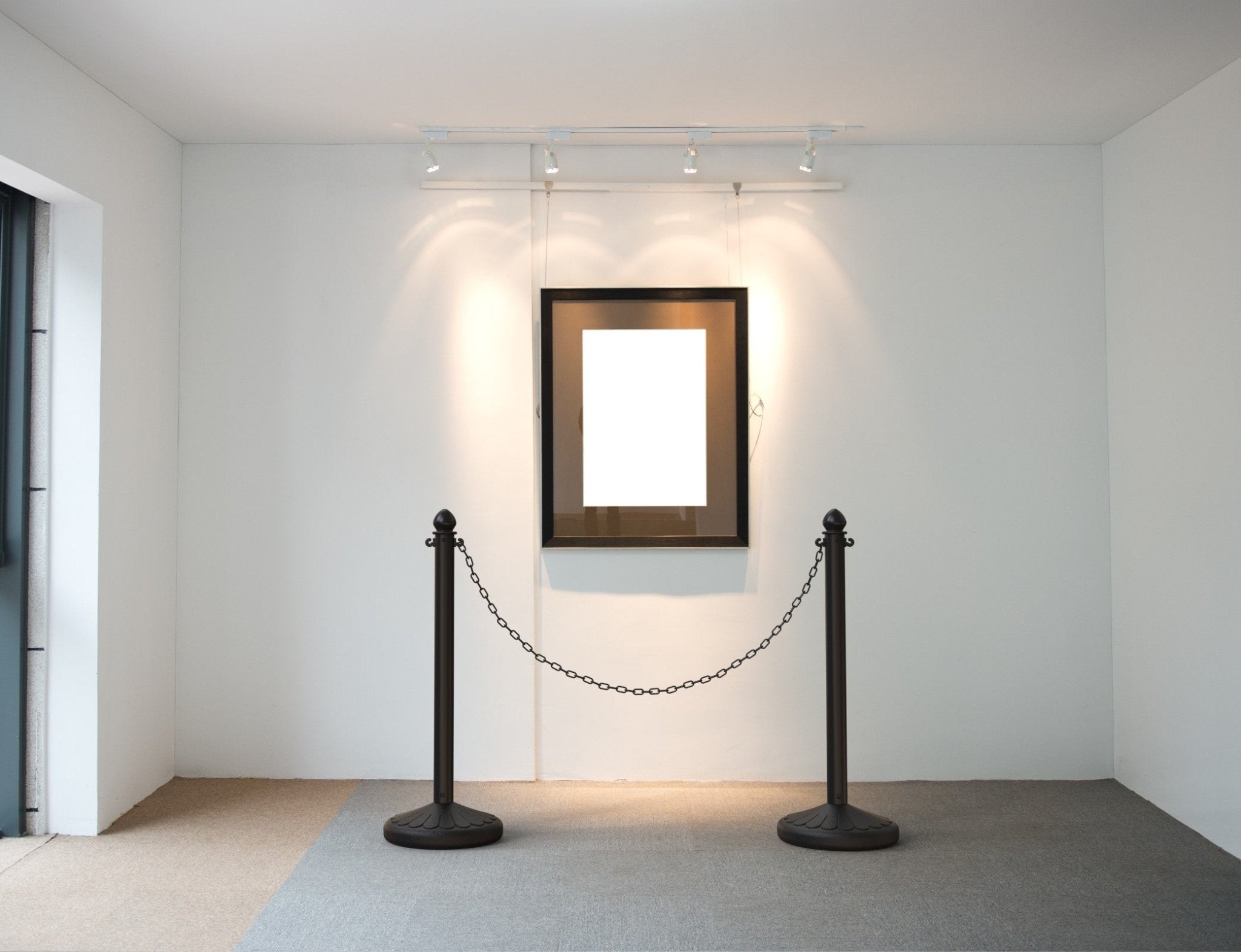 Medium Duty Plastic Stanchion Posts and Chain Kit with (6) Posts and 50 Ft. of Chain - Montour Line - Crowd Control Warehouse