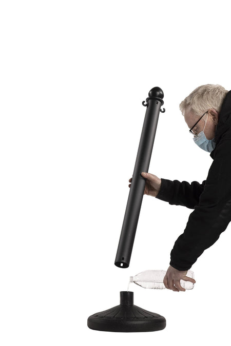 Medium Duty Plastic Stanchion Posts and Chain Kit with (6) Posts and 50 Ft. of Chain - Montour Line - Crowd Control Warehouse