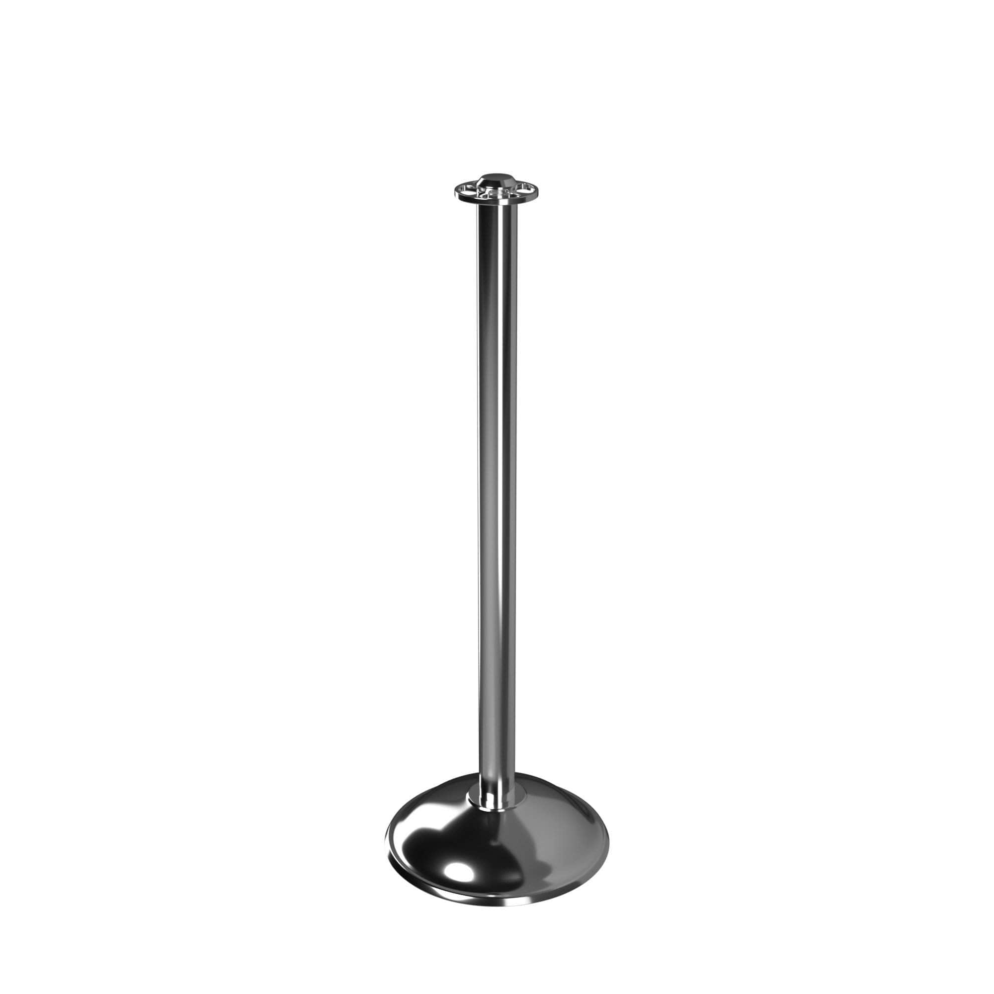 Metal 314T Compatible Stanchion Flat Top Dome Base Post Stanchion - Crowd Control Warehouse