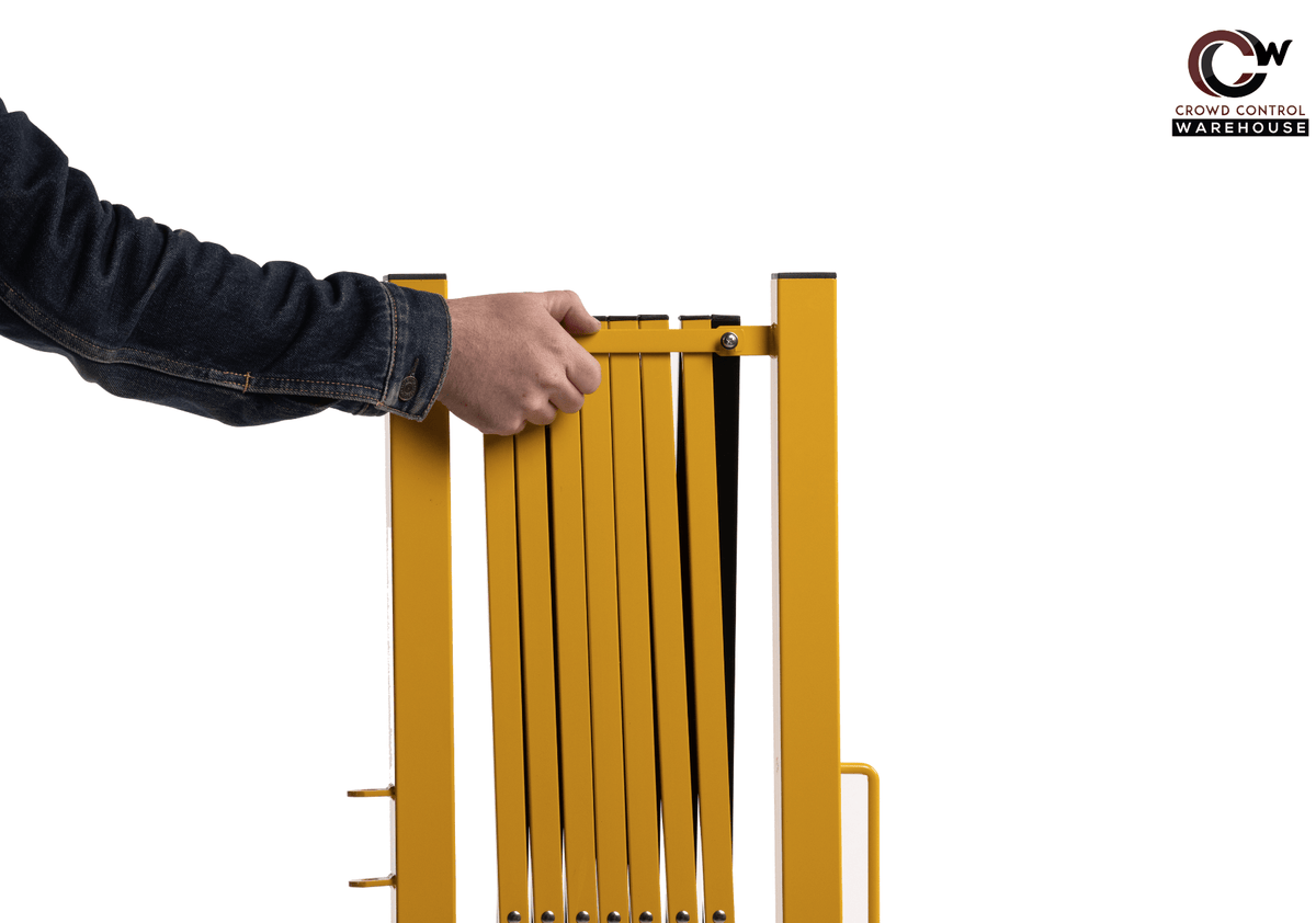 Metal Expandable Barricade, 16 Ft. and 11 Ft - Trafford Industrial - Crowd Control Warehouse