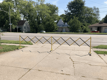 Metal Expandable Barricade, 16 Ft. and 11 Ft - Trafford Industrial - Crowd Control Warehouse