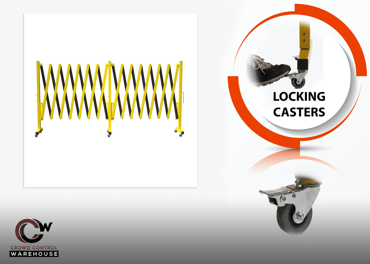Metal Expandable Barricade, 16 Ft. and 11 Ft - Trafford Industrial - Crowd Control Warehouse