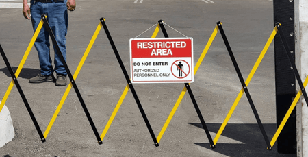 Metal Expandable Barricade, 16 Ft. and 11 Ft - Trafford Industrial - Crowd Control Warehouse