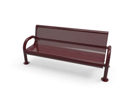 MOD Park Bench with Back - Circular Pattern - Crowd Control Warehouse