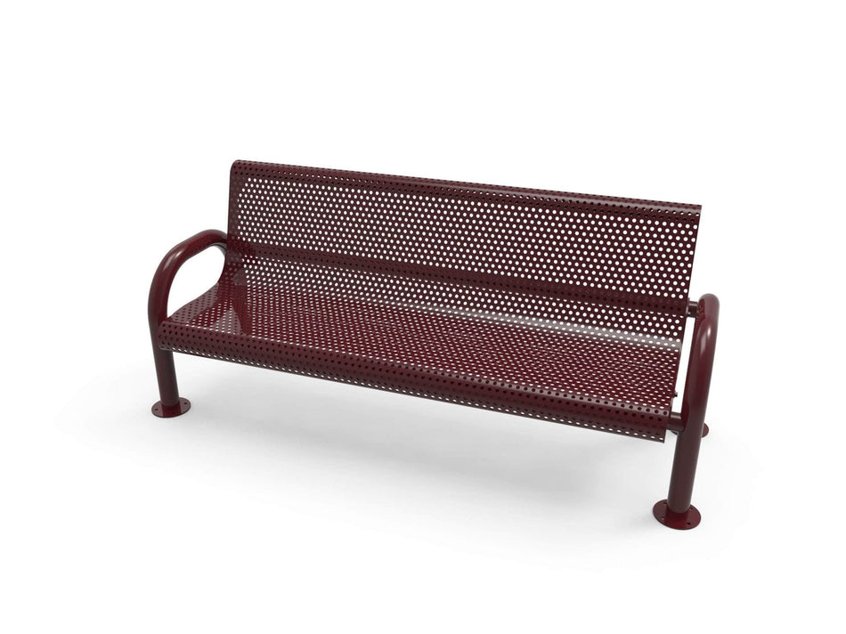 MOD Park Bench with Back - Circular Pattern - Crowd Control Warehouse