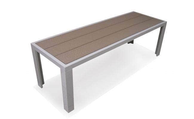 Modern Aluminum Park Bench with Recycled Plastic Seat with Anchor Kit - Crowd Control Warehouse