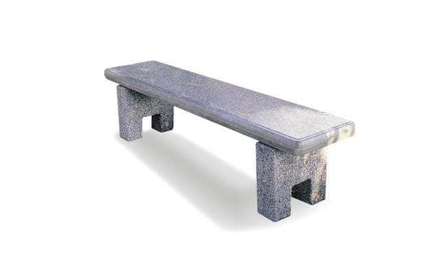 Modern Concrete Backless Park Bench, 6 Ft - Crowd Control Warehouse
