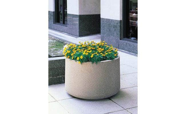 36 inch cement pots for plants Modern Medium Round Concrete Planter | Reinforced Concrete | Charcoal Weatherstone | 48"