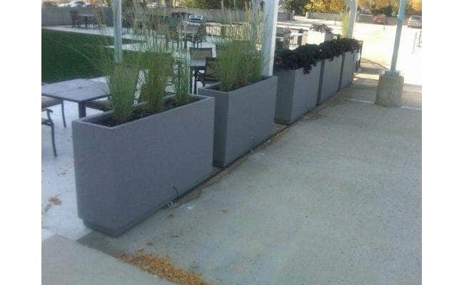 rectangular pot planter Modern Rectangular Concrete Planter | Gray Standard Acid Wash | 60" x 16" x 36"