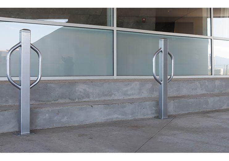 Modern Series Square Post Bike Bollard - 3 Ft. or 4 Ft. - Crowd Control Warehouse