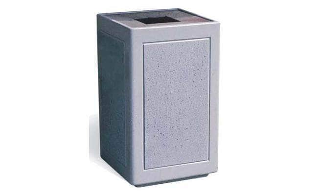 Modern Square ADA Accessible Waste Container with Aluminum Lid - 22 Gallon Capacity - Crowd Control Warehouse