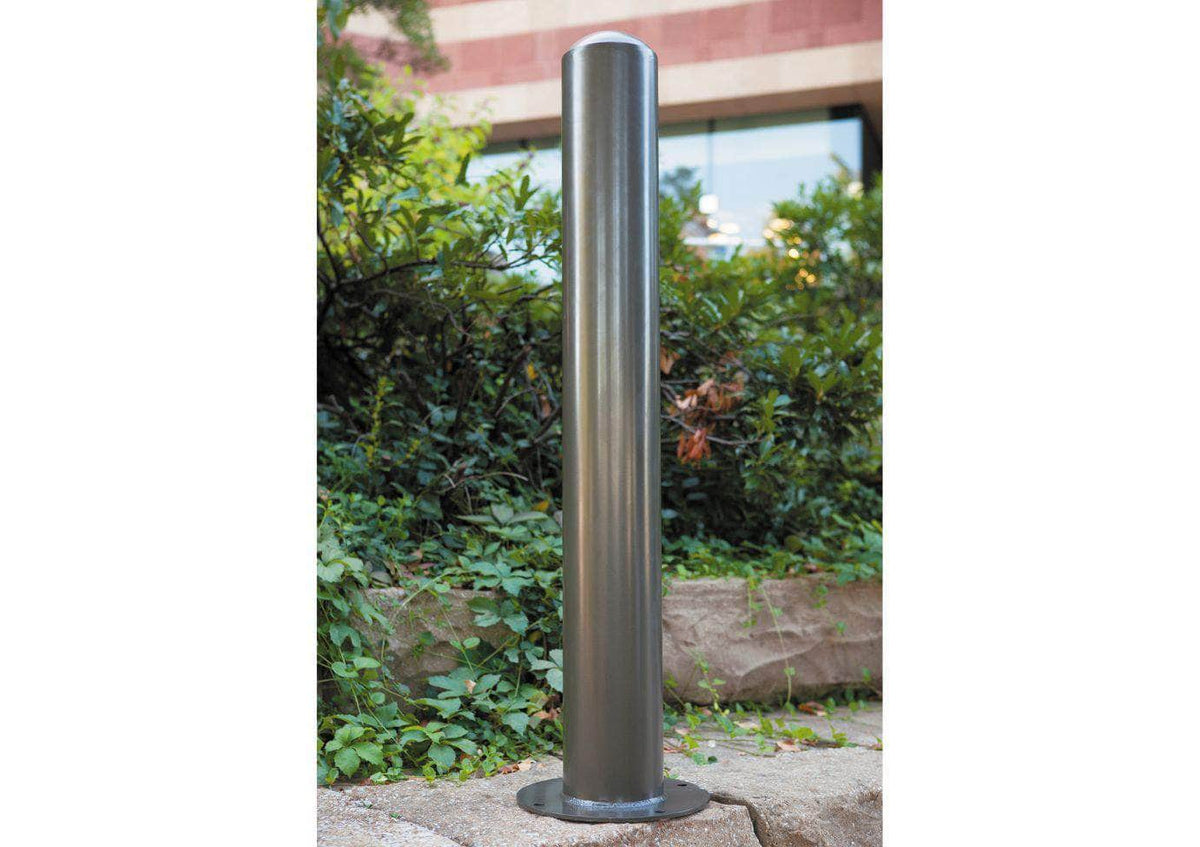 Newport Diameter Bollard - 2 Chain Loops - 6 in. diameter. - Crowd Control Warehouse