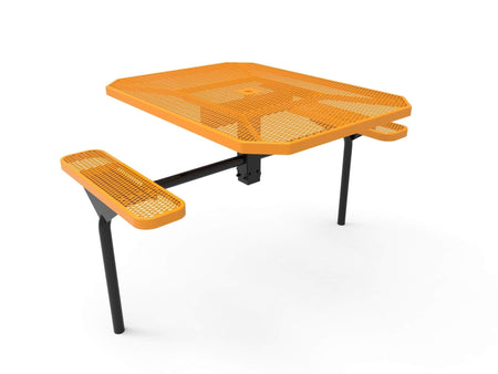 Octagon Nexus Pedestal Picnic Table with 2 ADA Seats - Diamond Pattern - 46 In. - Crowd Control Warehouse