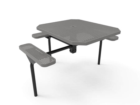 Octagon Nexus Pedestal Picnic Table with 3 Seats - Circular Pattern - 46 In. - Crowd Control Warehouse