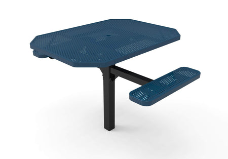 Octagon Pedestal Picnic Table with 2 ADA Seats - Circular Pattern - 46 In. - Crowd Control Warehouse