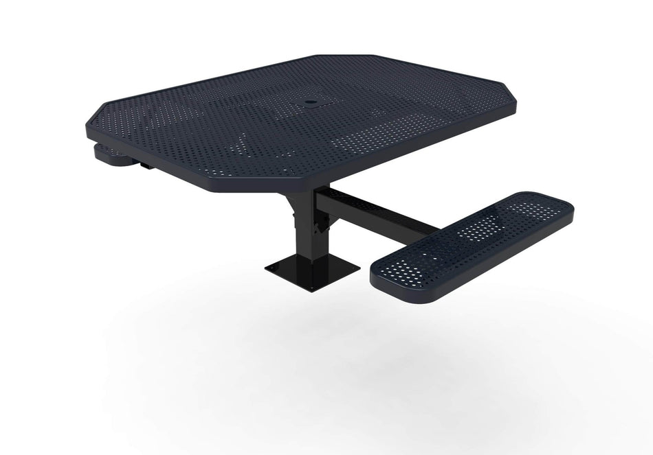 Octagon Pedestal Picnic Table with 2 ADA Seats - Circular Pattern - 46 In. - Crowd Control Warehouse