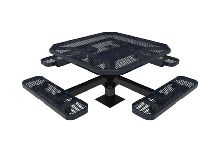 Octagon Pedestal Picnic Table with 4 Seats - Diamond Pattern - 46 In. - Crowd Control Warehouse