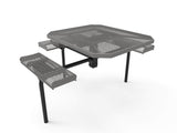Octagon Rolled Seat Nexus Pedestal Picnic Table with 3 Seats - Diamond Pattern - 46 In. - Crowd Control Warehouse