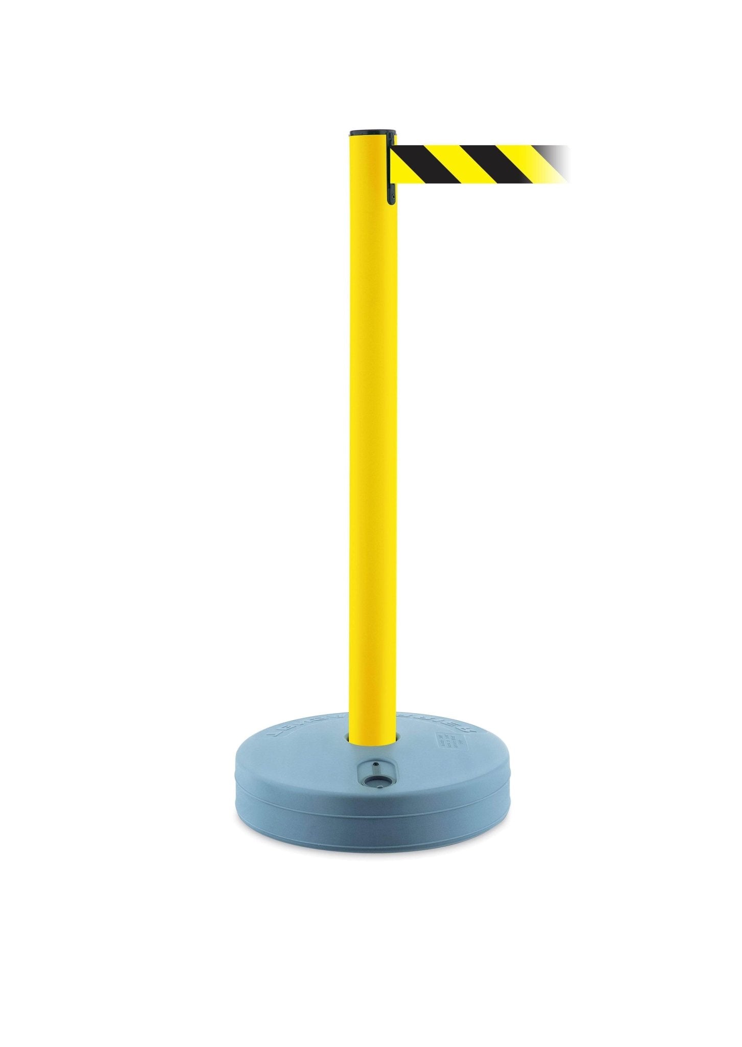 Outdoor Utility Barrier Stanchion, 7.5 Ft. Belt - Tensabarrier 885 - Crowd Control Warehouse