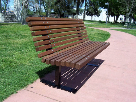 Palisade Wood Park Bench - 4 Ft. - Crowd Control Warehouse
