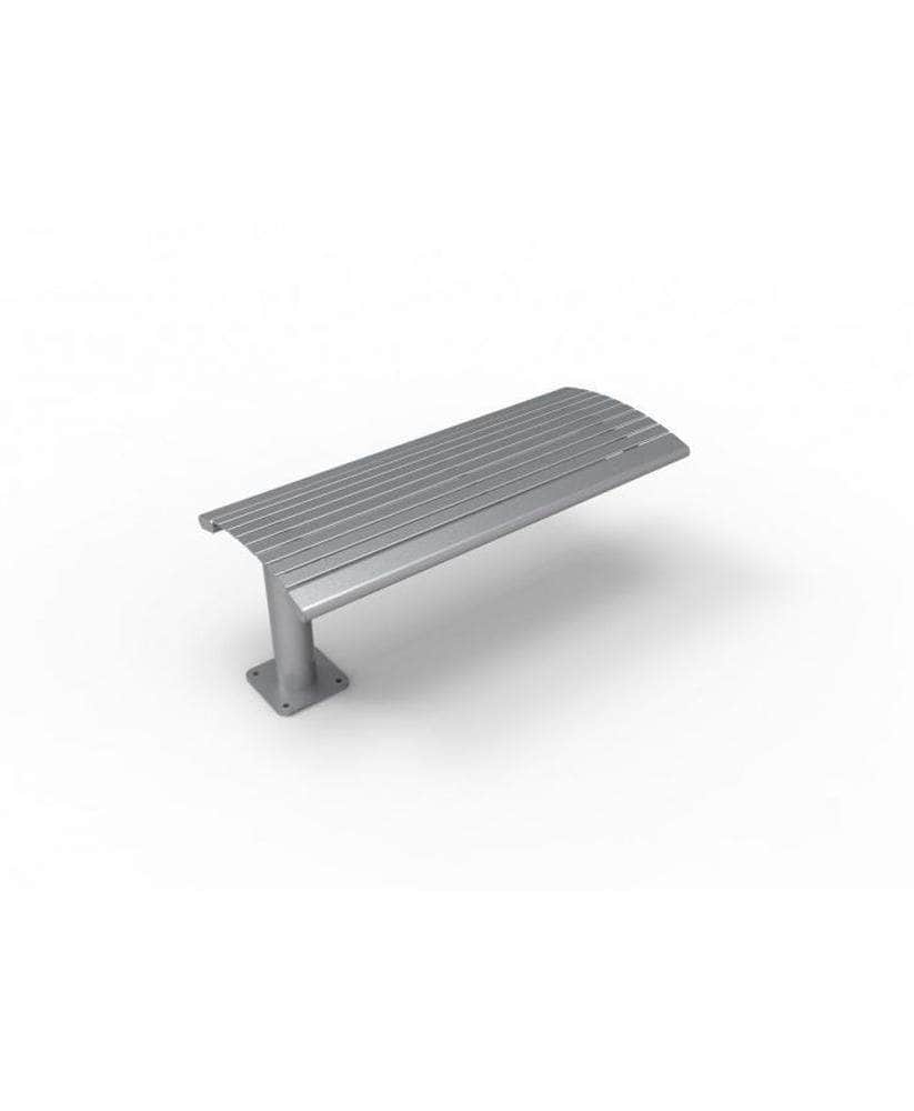 Phoenix Cantilever Park Bench - Horizontal Slatted Steel - Crowd Control Warehouse