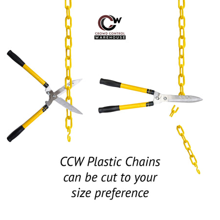 Plastic Chain, 2.0 inch links, Standard Colors from Montour Line - Crowd Control Warehouse