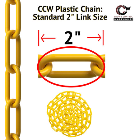 Plastic Chain, 2.0 inch links, Standard Colors from Montour Line - Crowd Control Warehouse