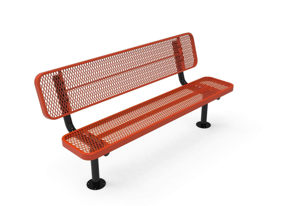 Player’s Park Bench with Back - Diamond Pattern - Crowd Control Warehouse
