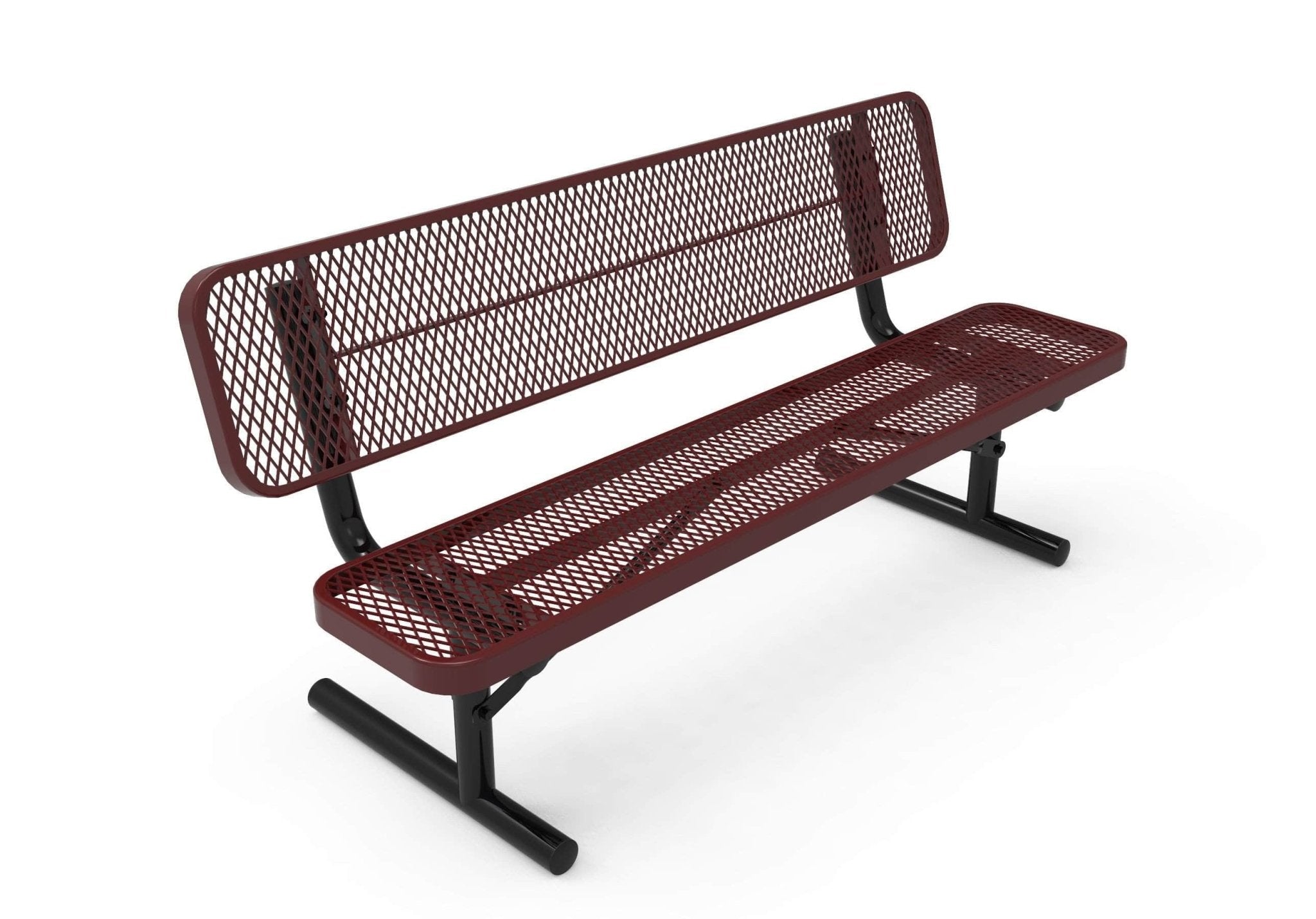 Player’s Park Bench with Back - Diamond Pattern - Crowd Control Warehouse