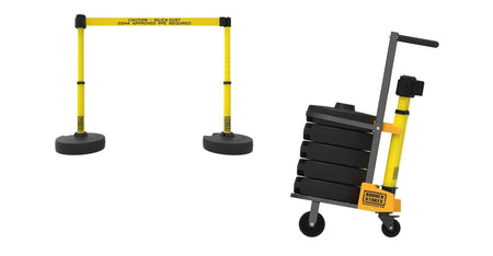 PLUS Cart Package Set of 5 Banner Stakes with 15 ft Belts - Crowd Control Warehouse
