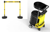 PLUS Cart Package with Tray Set of 5 Banner Stakes with 15 ft Belts - Crowd Control Warehouse
