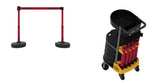 PLUS Cart Package with Tray Set of 5 Banner Stakes with 15 ft Belts - Crowd Control Warehouse