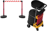 PLUS Cart Package with Tray Set of 5 Banner Stakes with 15 ft Belts - Crowd Control Warehouse