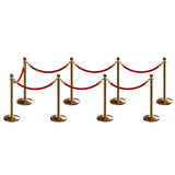 Post and Rope Stanchion Kit, Ball Top Posts, 6 Ft. Velvet Foam Core Rope - Montour Line - Crowd Control Warehouse