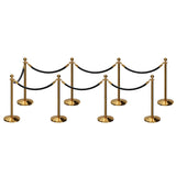 Post and Rope Stanchion Kit, Ball Top Posts, 6 Ft. Velvet Foam Core Rope - Montour Line - Crowd Control Warehouse