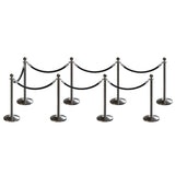 Post and Rope Stanchion Kit, Ball Top Posts, 6 Ft. Velvet Foam Core Rope - Montour Line - Crowd Control Warehouse