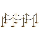 Post and Rope Stanchion Kit, Ball Top Posts, 6 Ft. Velvet Foam Core Rope - Montour Line - Crowd Control Warehouse