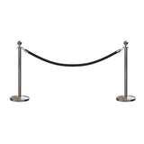 Post and Rope Stanchion Kit, Ball Top Posts, 6 Ft. Velvet Foam Core Rope - Montour Line - Crowd Control Warehouse