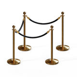 Post and Rope Stanchion Kit, Ball Top Posts, 6 Ft. Velvet Foam Core Rope - Montour Line - Crowd Control Warehouse