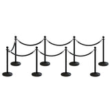 Post and Rope Stanchion Kit, Ball Top Posts, 6 Ft. Velvet Foam Core Rope - Montour Line - Crowd Control Warehouse