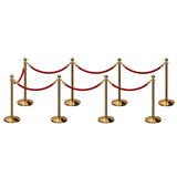 Post and Rope Stanchion Kit, Ball Top Posts, 6 Ft. Velvet Foam Core Rope - Montour Line - Crowd Control Warehouse